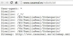 robots.txt casa real
